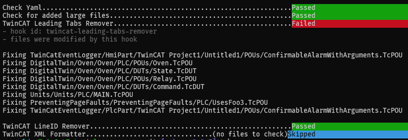 pre-commit changes to the twincat tutorial repo